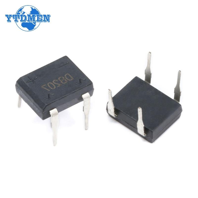 20 piezas DB207 Puente rectificador DIP4 1000 V 2 A DB207S Diodo rectificador de potencia Componentes electrónicos IC