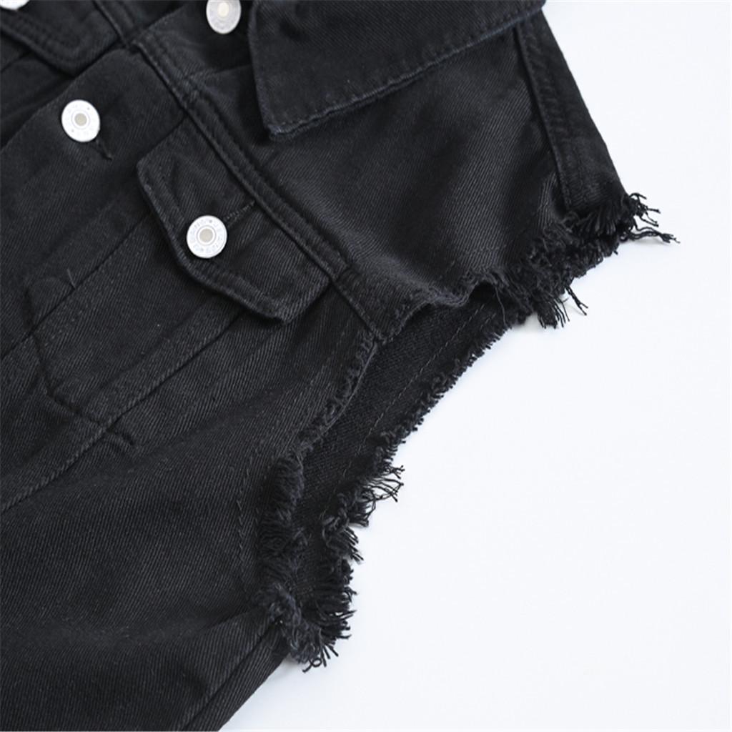 Herre Ny Mode Denim Vest Afslappet Cowboy Jakke På Skulderen Bluse