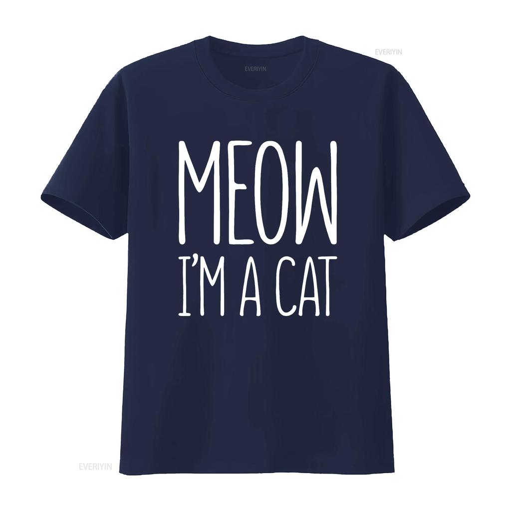 Meow I m A Cat T Shirt Halloween Costume vintage Washed homme Breathable streetwear Unisex designer clothes Casual Comfortable