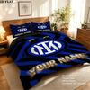 Maßgeschneidertes Inter Mailand Bettwäsche Steppdecke Set Bettbezug Kissenbezug Heimdekoration Geburtstagsgeschenk (1 Bettbezug + 2 Kissenbezüge, ohne Füllung)