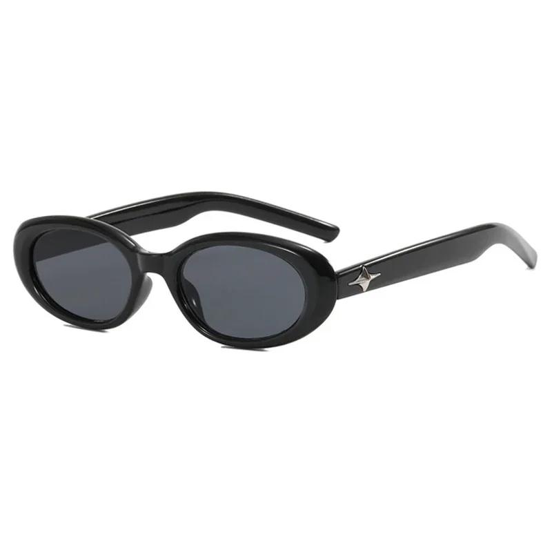 

Vintage Oval Sunglasses Women New Trendy Punk Style EyeglassFrame Shades Fashion Luxury Designer UV400 Protection Eyewear W133290WW-As Picture