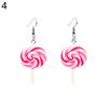 Fashion Rainbow Lollipop Candy Dangle Hook Earrings Women Jewelry Gift Party