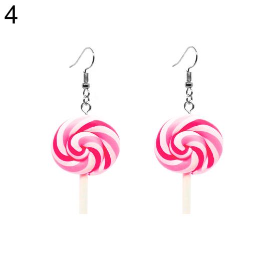 Fashion Rainbow Lollipop Candy Dangle Hook Earrings Women Jewelry Gift Party