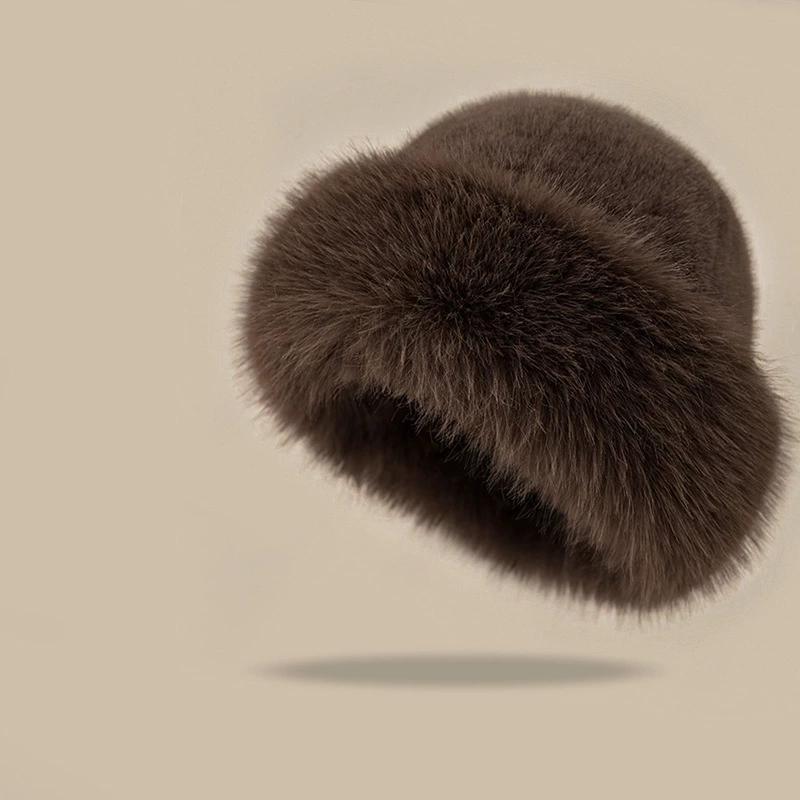 

WTEMPO Men s Autumn Winter Outdoor Plush Faux Fur Ear Protection Hats Couple Windproof Cold-proof Warm Hats Cycling Skiing Hats 1pc*one size коричневый