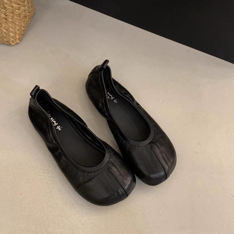 Fashion SUOJIALUN 2025 Autumn New Women Flat Shoes Fashion Round Toe Shallow Slip On Ladies Casual Single Shoes Soft Flat Heel Ballerina