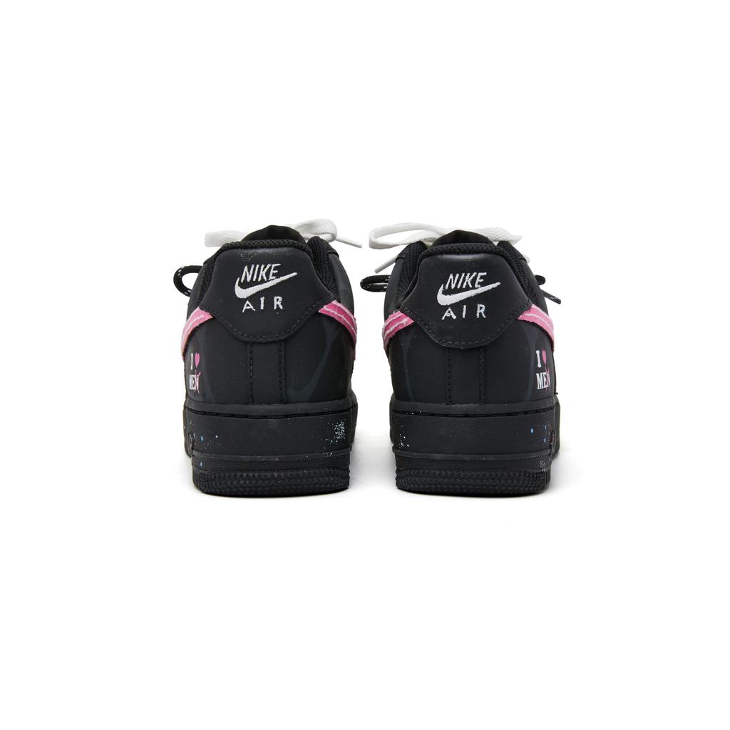 Nike Air Force 1 Slip Resistant Abrasion Resistant Low Top Skateboard Shoes Unisex Black Pink CW2288-001(Team970-)