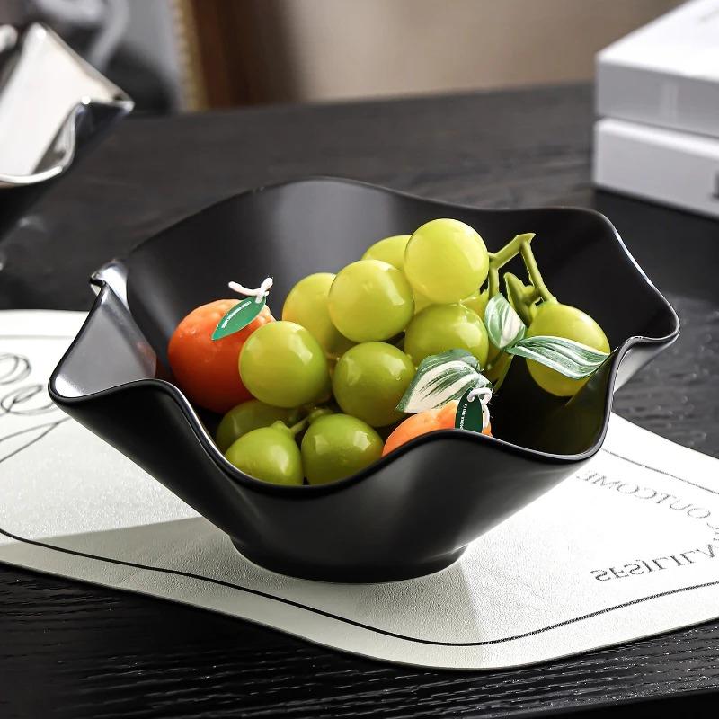Piatti Frutta Ceramica Organizzatori Cucina Irregolari Vassoio Contenitore Storage Scrivania Casa Snack Piatto Ondulato Decorazione Organizzatori Cucina