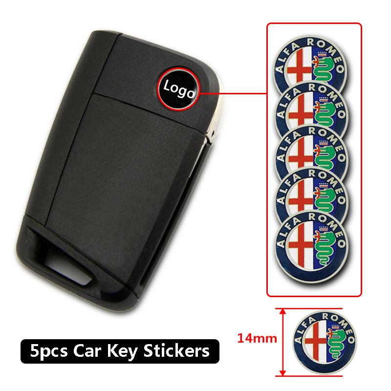 5/10 Piezas Pegatina Insignia Llave Coche Para Alfa Romeo 156 159 147 4C 8C 166 Giulia Giulietta Mito Stelvio Spider GT Tonale Disco Volante