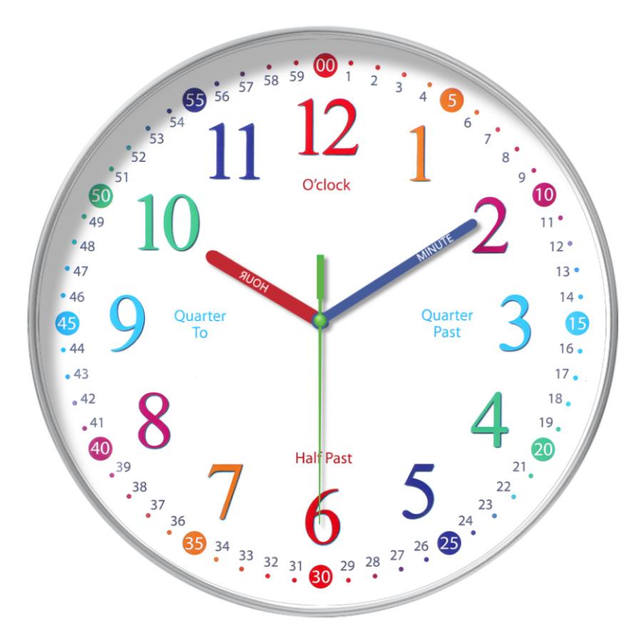 14-inch 35cm fun early teaching number silent wall clock home living room children's room decoration clock