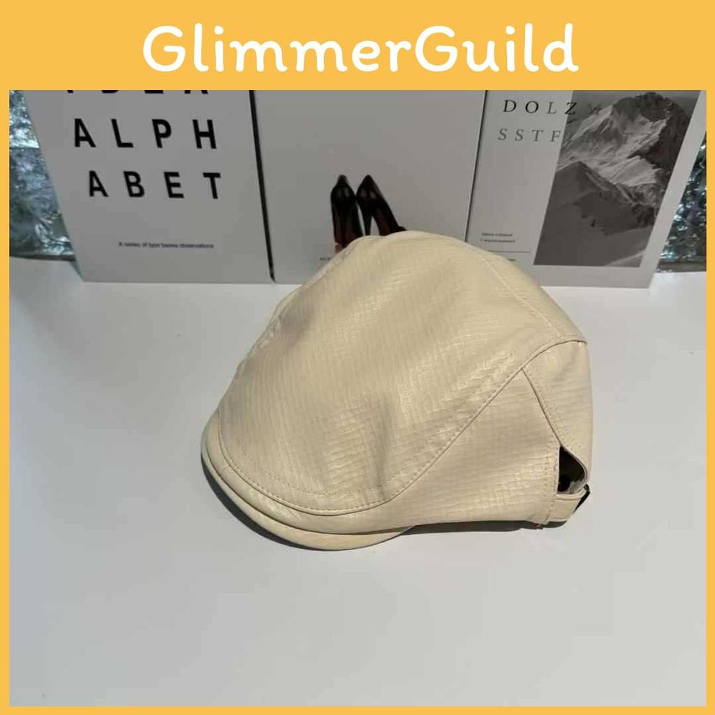 Stylish Retro Leather Checkered Flat Cap Beret Hat For Women Men Outdoor Use