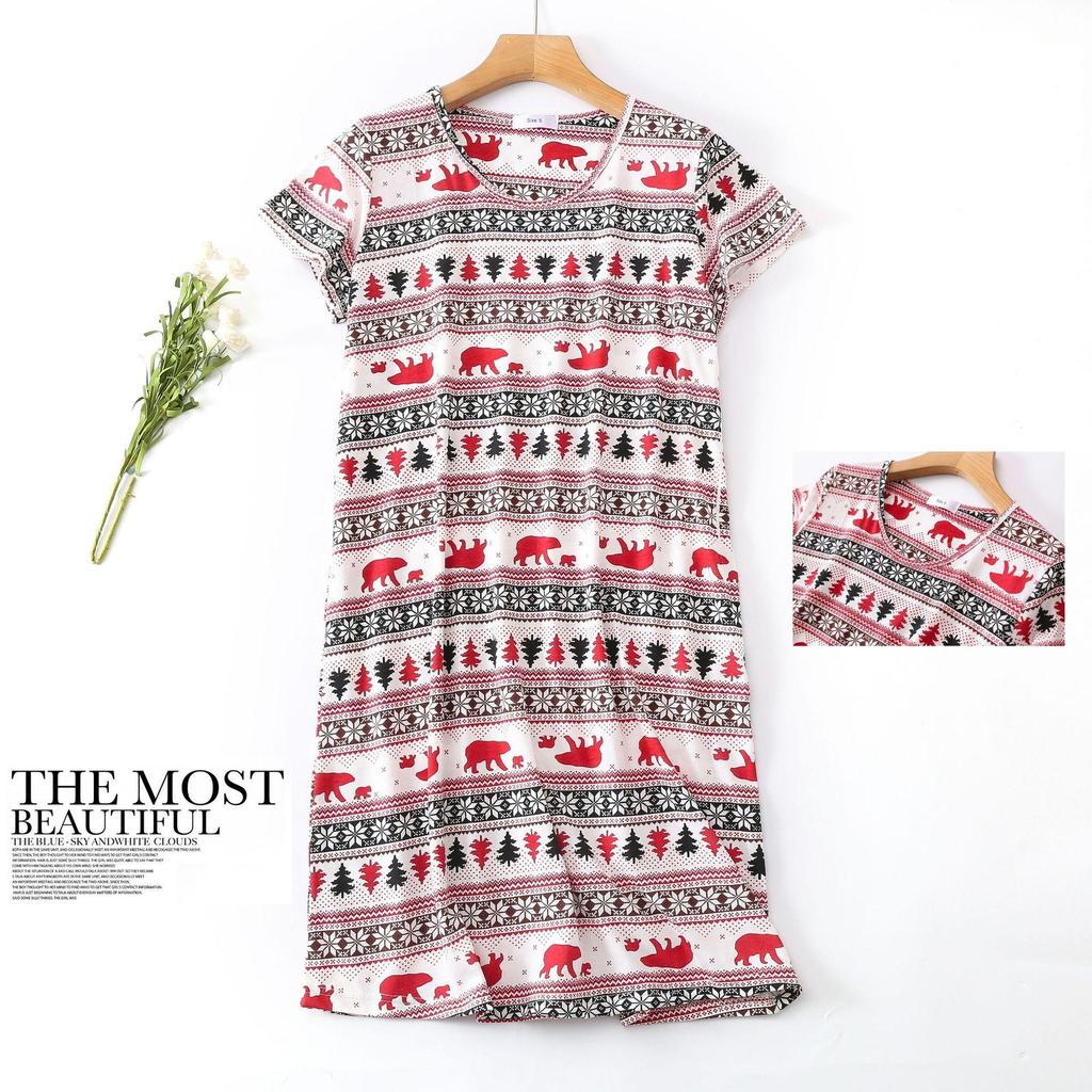 Plus size Estate Donna Camicia da notte Manica corta Simpatico cartone animato pigiameria dolce O Collo Camicie da notte Pigiama Pigiama da donna in cotone