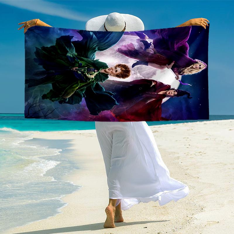 Hocus Pocus Fashion Beach Towel: Ideal for Summer Adventures Soft, Absorbent and Quick Drying Suitable for Swimming and Bathing