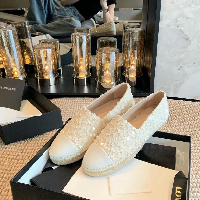 Grape mother studiolee one pedal round head small fragrant wind straw thick sole fisherman single shoes women 2024 new