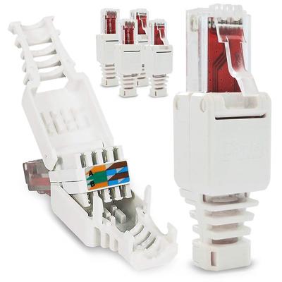 Bez krimpovacích POE konektorů Ethernetový kabel Konektorová zástrčka CAT6 Crystal Head RJ45 bez použití nářadí