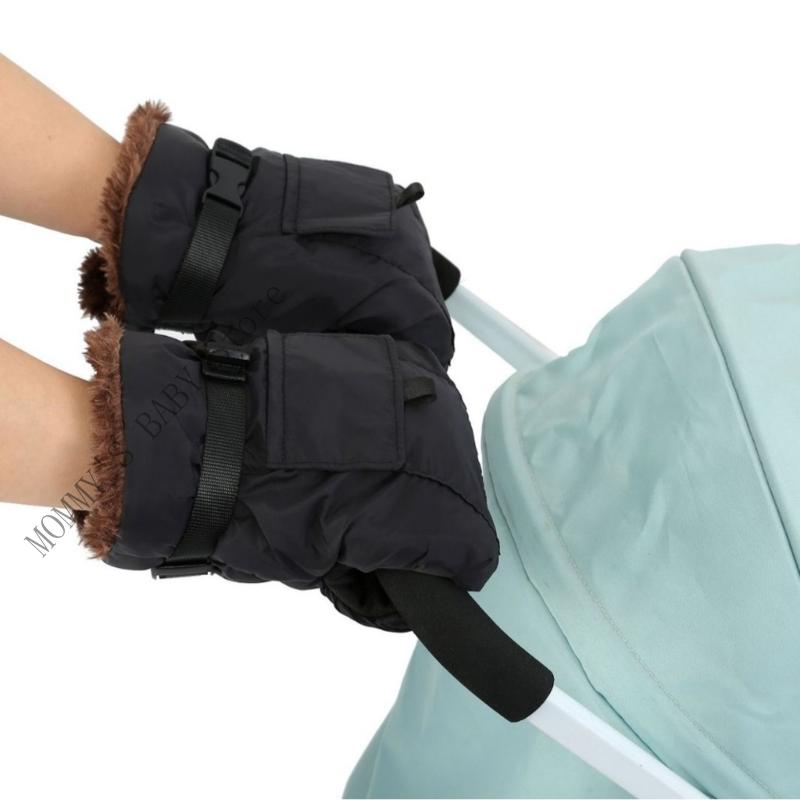 H3CD Windproof Baby Strollers Hand Muffs Soft Breathable Warm Gloves for Cold Winter Comfort Feature Soft Plush Lining