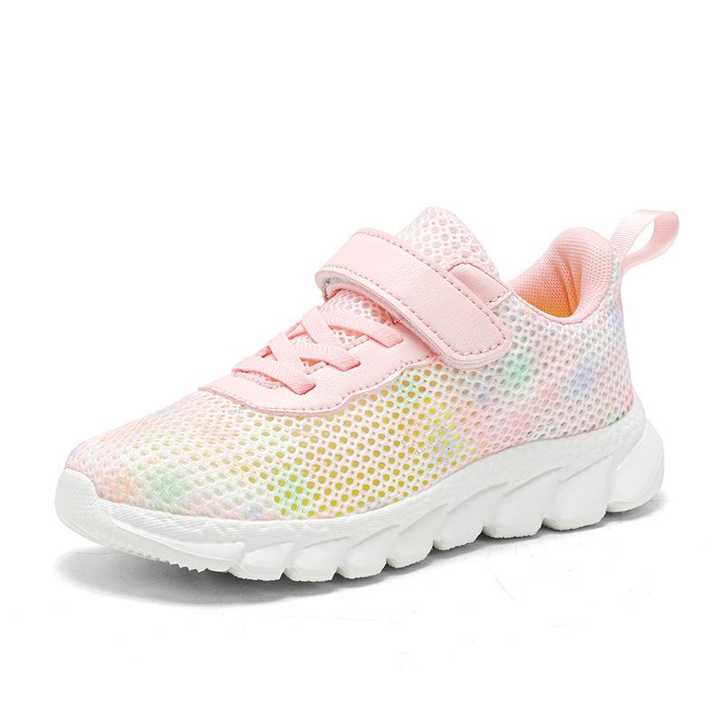 Classmate 2025 Spring and Summer New Children's Casual Fly-woven Lightweight Velcro Sneakers Breathable Color Soft-soled Mesh Shoes