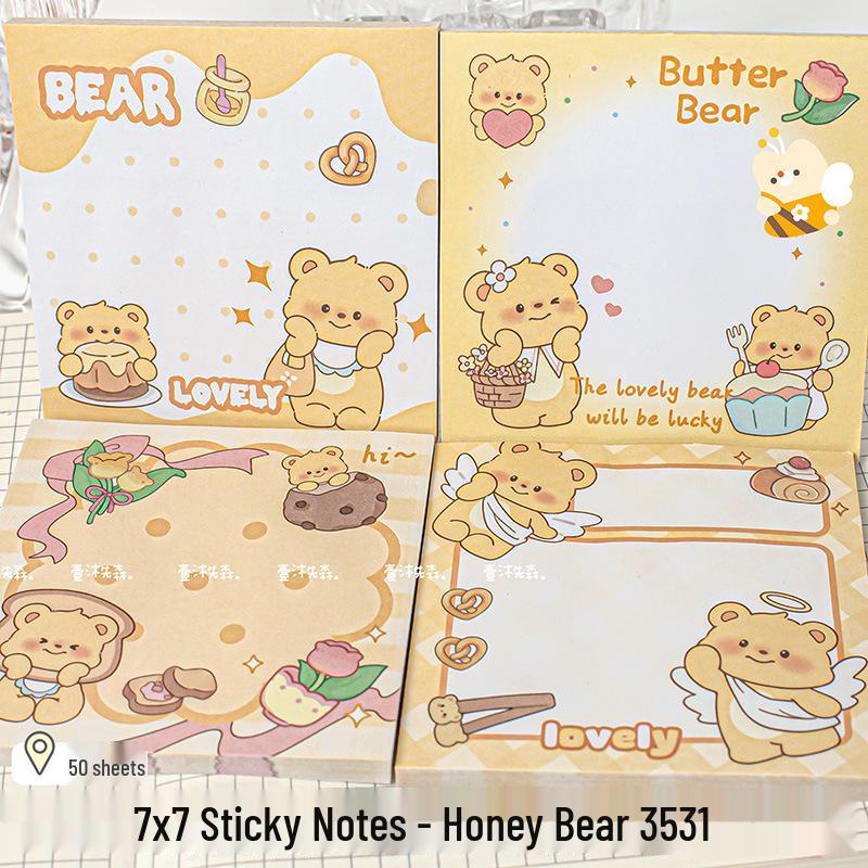Capybara Cartoon Sticky Notes for Students - Tearable, Strong Adhesive Notepad