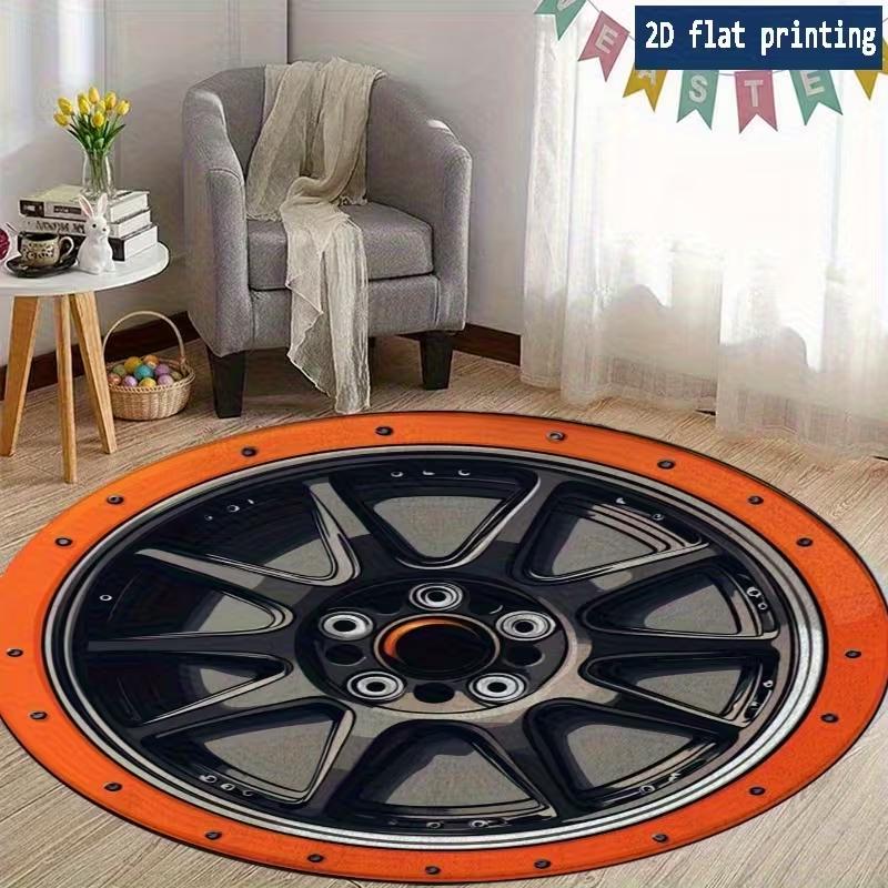 

Circular Cartoon Wheel Rim Stylish Round Mat for Living Room Bedroom Dining Room Inviting Mother s Day Decor Easter Spring Decor 80cm x 80cm