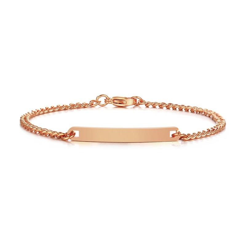 Elegant Personalized ID Bar Bracelets for Women 5mm Thin Stainless Steel Link Chain Custom Quotes BFF Bracelet Gift Jewelry