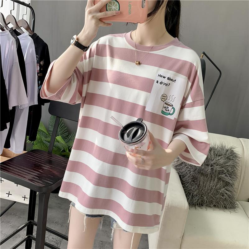 UNISEX t-shirts 2025 Summer oversized Women T-shirt korean stripe graphic y2k Tops Large size long T shirt Harajuku women's Clothes