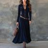 Elegant European & American Women's Suede Long Sleeve Dress 2025