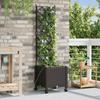 Garden Flower Pot with Irrigation and Wheels Brown PP
