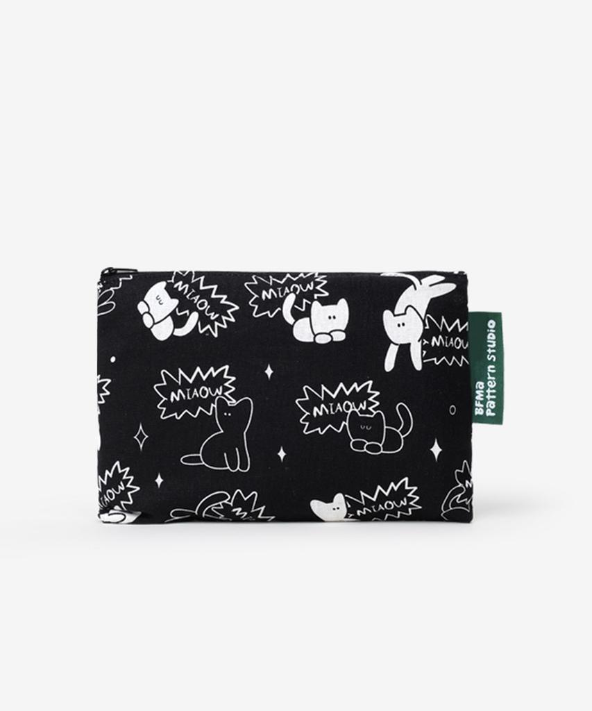 Balloon Friends [5Set] Miyao Cat Pattern String Tote Bag & Pouch S, M & Keyring & Sticker Set