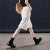 SOFSIL Women's White High-Waist Straight-Leg Denim Capris