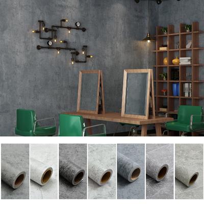 1PC Carta da parati autoadesiva rimovibile impermeabile Carta da parati autoadesiva Carta da contatto autoadesiva grigia cemento