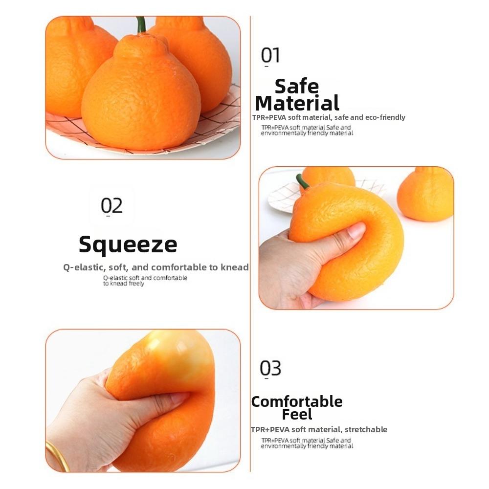 Soft Feel Giant Squishies Crunchy Squeeze Fruit Simulation Stress Relief Toys Orange Design Fidget Sensory Toys Easter Basket
