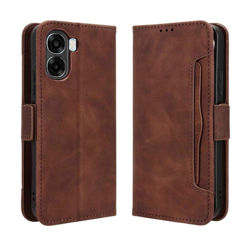 Kožené pouzdro na telefon Oppo A6x 4G/Oppo A6x 5G, peněženka s více sloty na karty