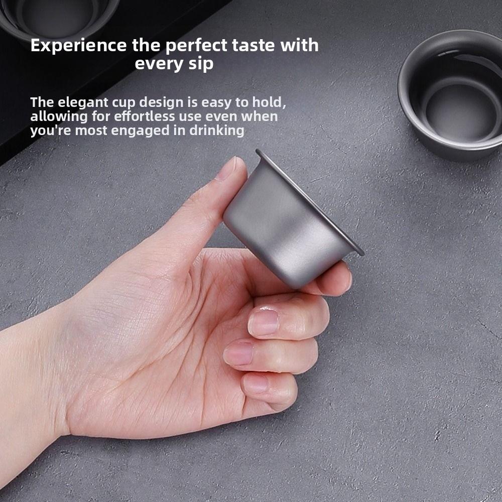 2pcs High Quality Small Size Coffee Cup Double Layer Multistyles Coffee Spoon Teacup Pure Titanium Pearl Milk Tea Tube