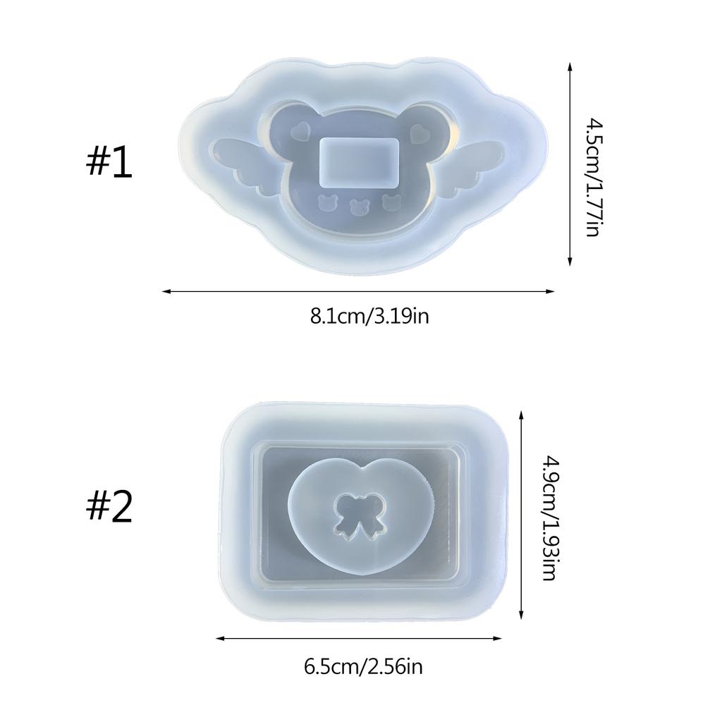 DIY Angel Bear Bowknot Ornament Quicksand Silicone Epoxy Mold DIY Keychain Pendant Jewelry Craft Mould for Birthday Gift