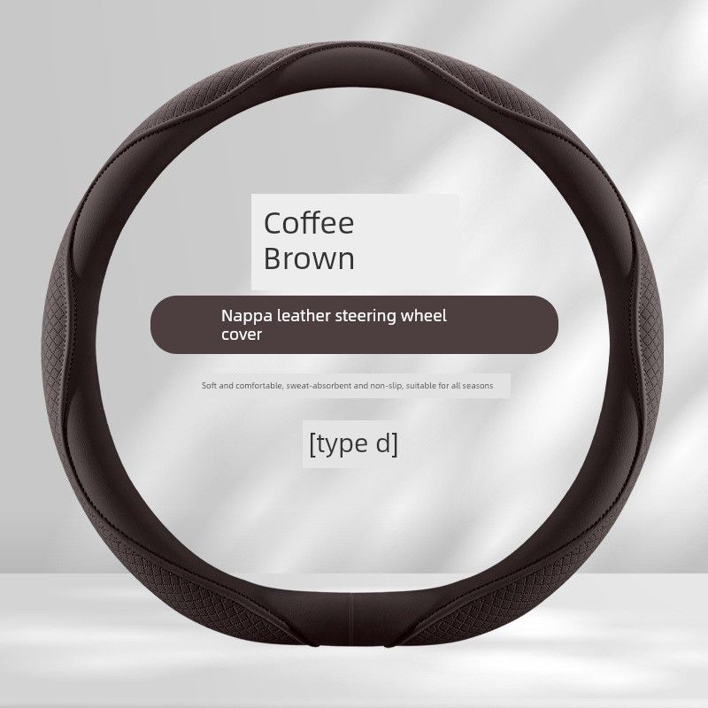 New Car Steering Wheel Cover, Universal for All Seasons, Morandi Color Series, Comfortable and Soft Nappa Leather Steering Wheel Cover