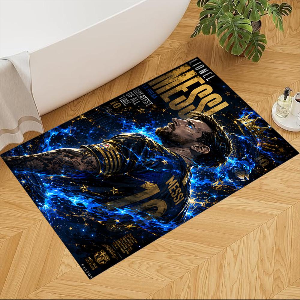 Lionel Messi Soccer Legend Carpet Design for Game Room Entryway Outdoor Study room Antislip Carpet Decorate Offices