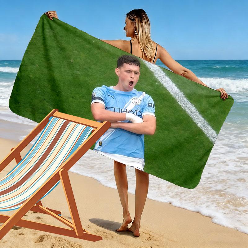 Phil Foden Print Beach Towel, Large Soft Quick Dry Towel for Beach Camping Swimming