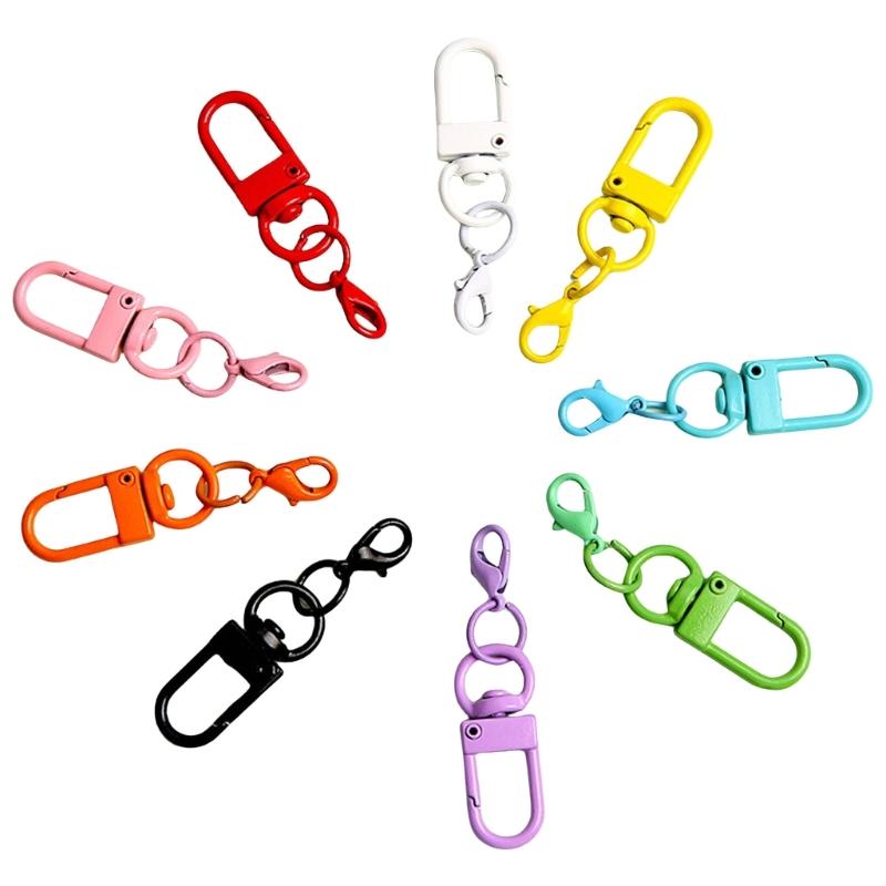 

9Pcs U Shaped Rotating Lobster Clasp for Keychain and Accessories Jewelry Kits Fashionable Purse Clip Bags Pendants 1