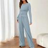 1116 Autumn Explosive Casual Suit Asymmetrical Long Sleeve T-Shirt Wide Leg Pants Casual Sportswear Women