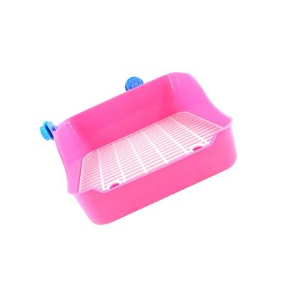 Convenient Rabbit Toilet Box Tray Small Pet Potty Trainer for Guinea Pig Poop Tray