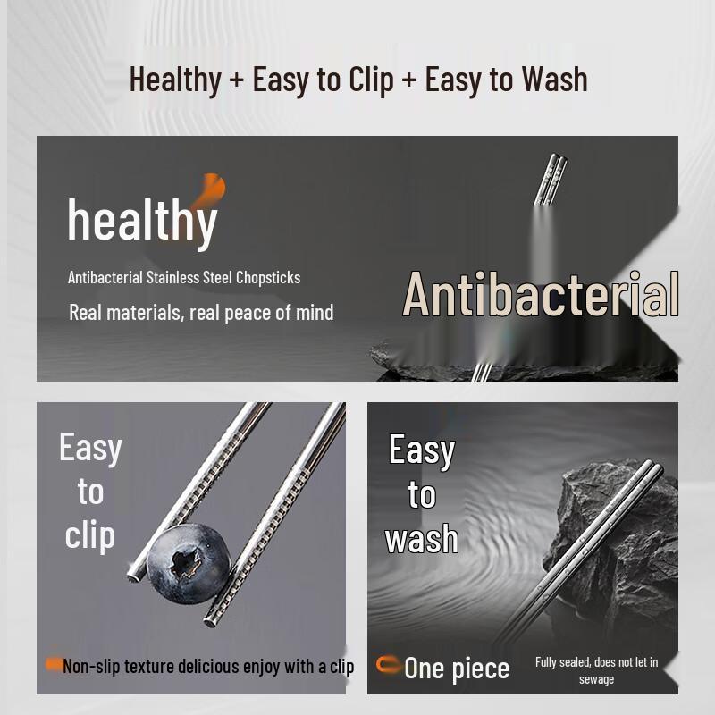 Shuangqiang Antibacterial Stainless Steel Chopsticks