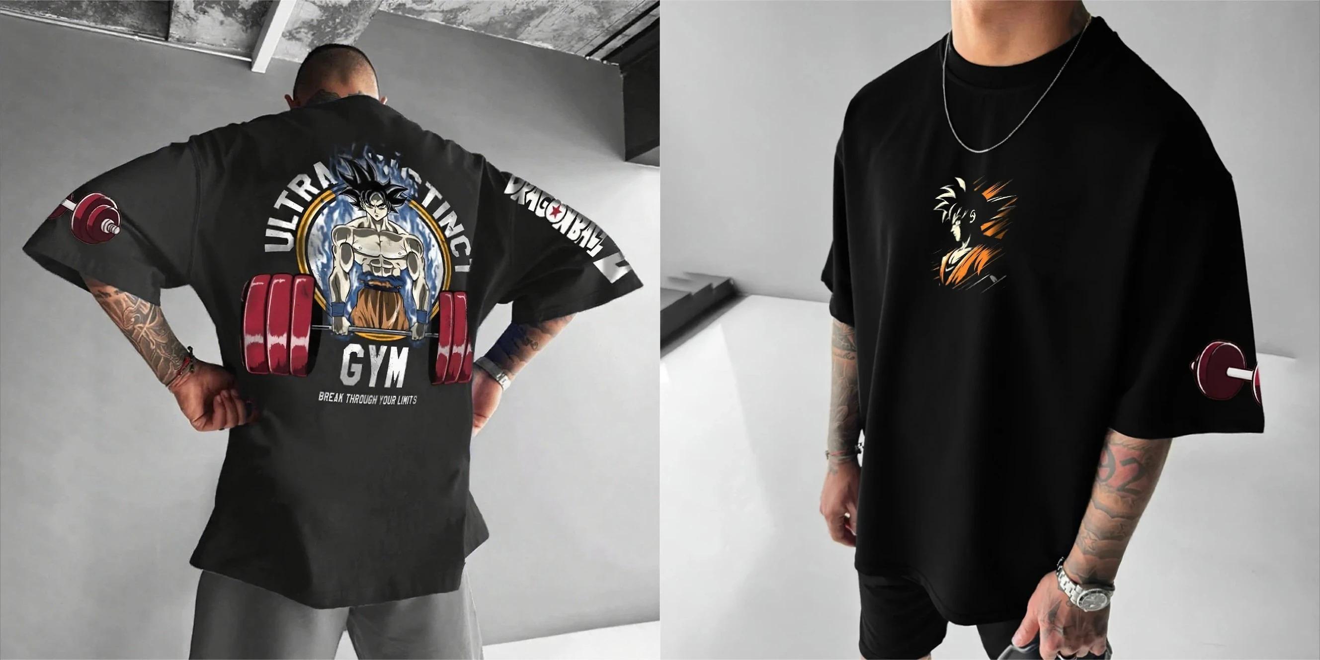 

Футболка с графическим принтом Goku из Dragon Ball для фитнеса Мужская Летняя Аниме Хлопковая Женская с коротким рукавом Повседневные Топы Одежда Y2k Оверсайз 4XL