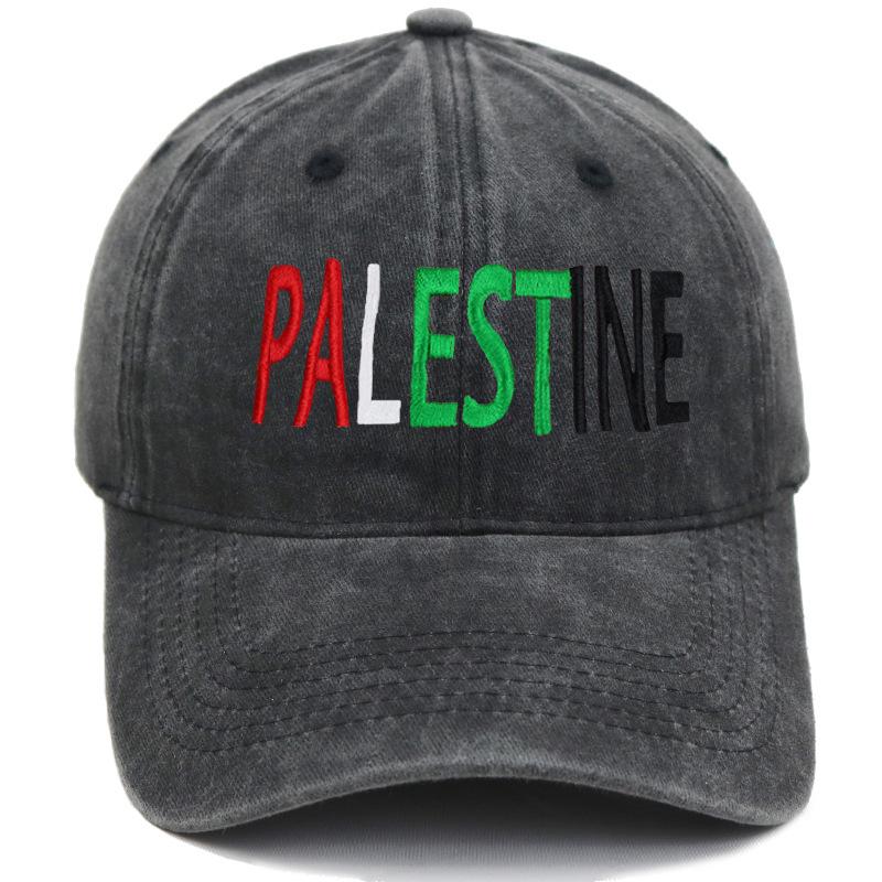 New Embroidered Palestine Vintage Washed Baseball Cap Outdoor Unisex Adjustable Snapback Trucker Hat Fashion for Women Dad Hats
