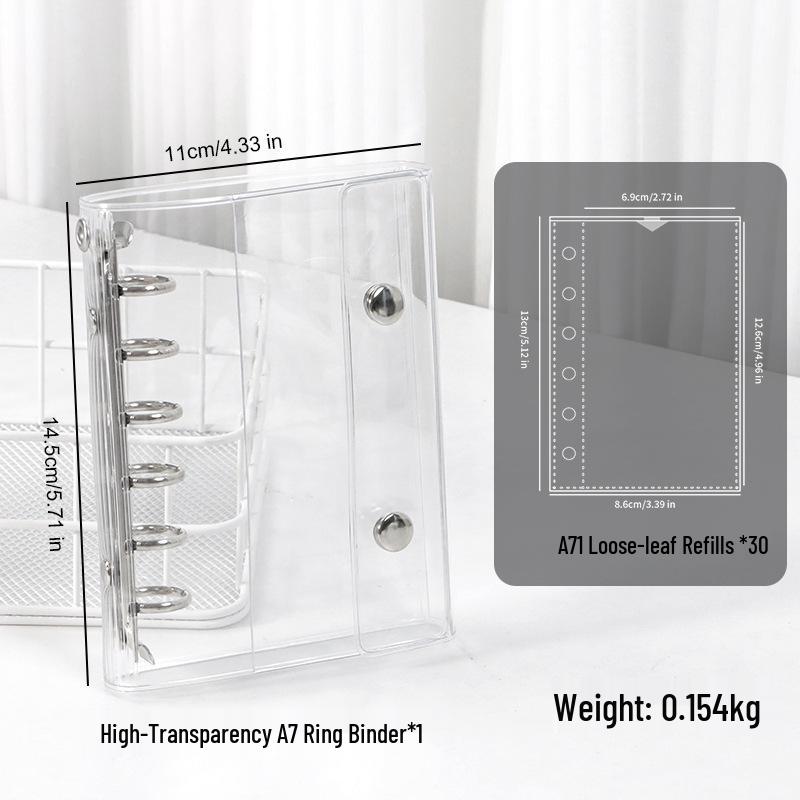 M5 Portable A6/A7 Binder Album with Transparent PVC Cover for Idol Photocard Storage