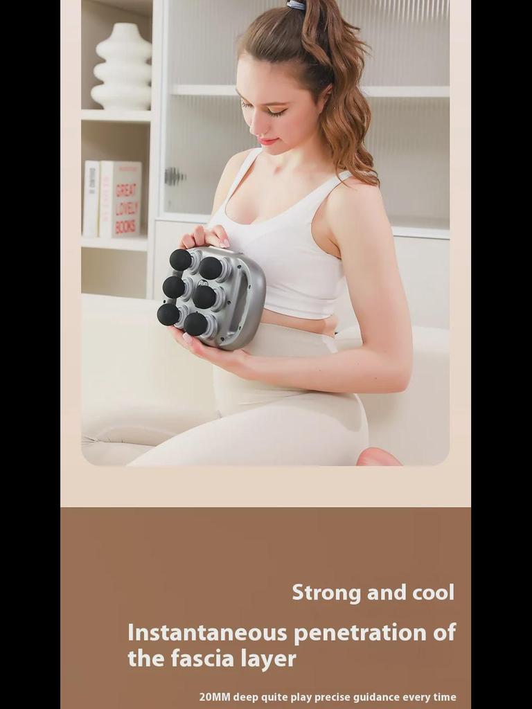 Six-Head Fascia Gun Muscle Relaxer: Deep Tissue Neck and Muscle Massager