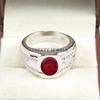 Ruby Oval Cut Gemstone With 925 Sterling Silver Ring For Men's #B548 JL375686406833