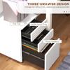 3-Drawer Vertical Filing Cabinet with Pencil Tray, Lock and 5 Wheels, Steel Mobile File Cabinet, for A4, Legal and Letter Size, Pre-Assembled Body