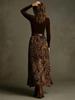 2026 Spring/Autumn Retro Slim-fit Top & Large-Hem Skirt Set with Belt