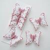 6pcs Plastic Artificial Butterfly Decoration Champagne Silver Blue Pink DIY Christmas Glitter Butterfly Hanging Ornament