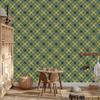 Christmas Autumn Plaid Wallpaper Olive and Brown 50x1000