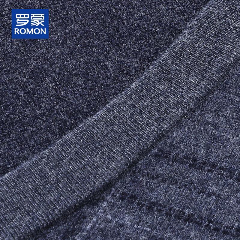 ROMON Men's 100% Pure Wool Thick V-Neck Button Cardigan